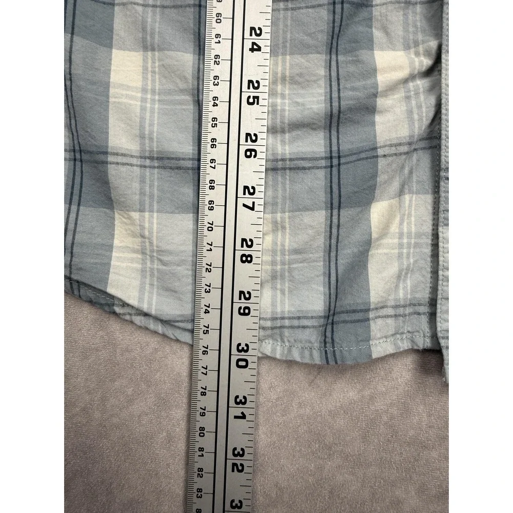 Carhartt Shirt Mens Medium Blue White Plaid Relaxed‎ Fit Button Up Pocket Casual